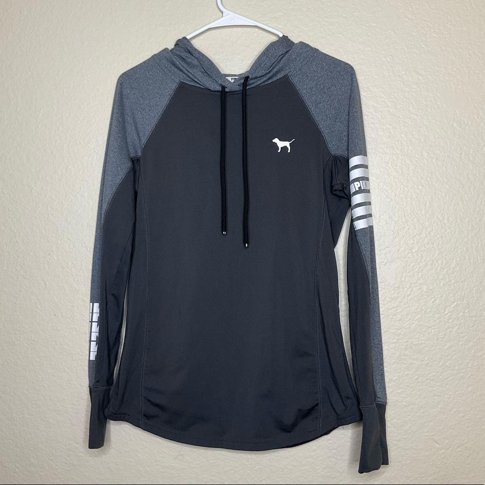 PINK Victoria’s Secret Ultimate Sport Pull Over Hoodie Gray Size M